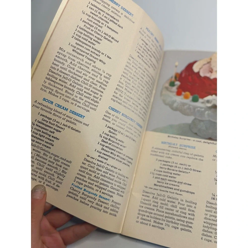 VTG Joys of Jell-O Gelatin Dessert Recipe Book Green Softcover Retro Mid Century